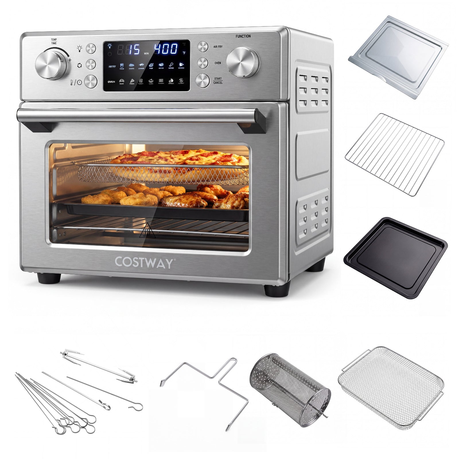 Stainless Steel Countertop Convection Oven with Bake, Silver Toaster Ovens Silver at Gallery Canada