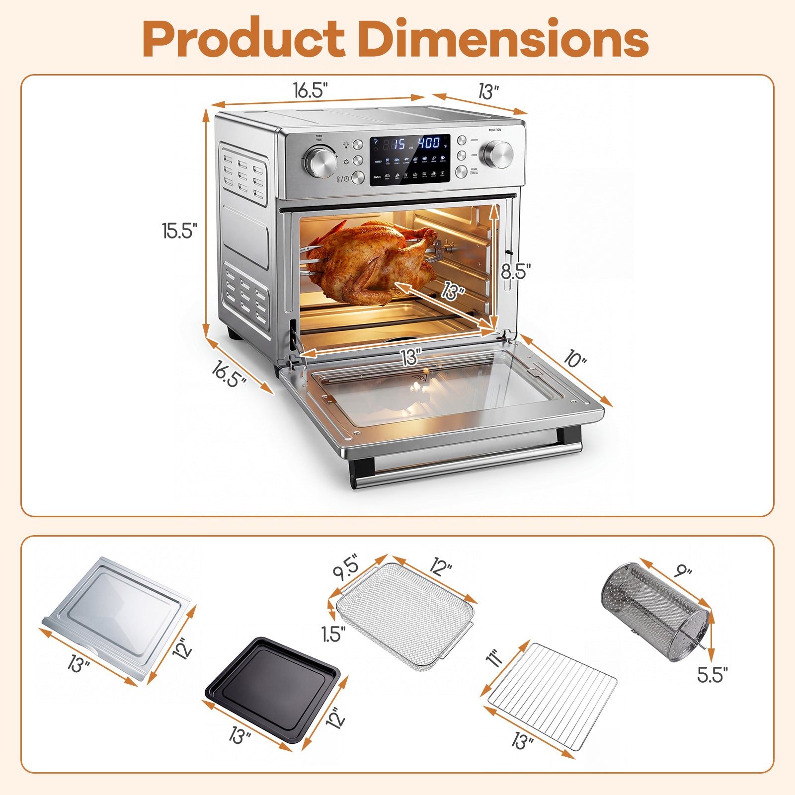 Stainless Steel Countertop Convection Oven with Bake, Silver Toaster Ovens at Gallery Canada