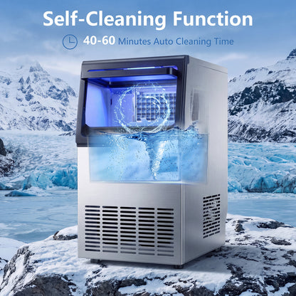 Stainless Steel Ice Maker, 30 LBS Capacity, 80 LBS Per Day, Black Ice Makers at Gallery Canada