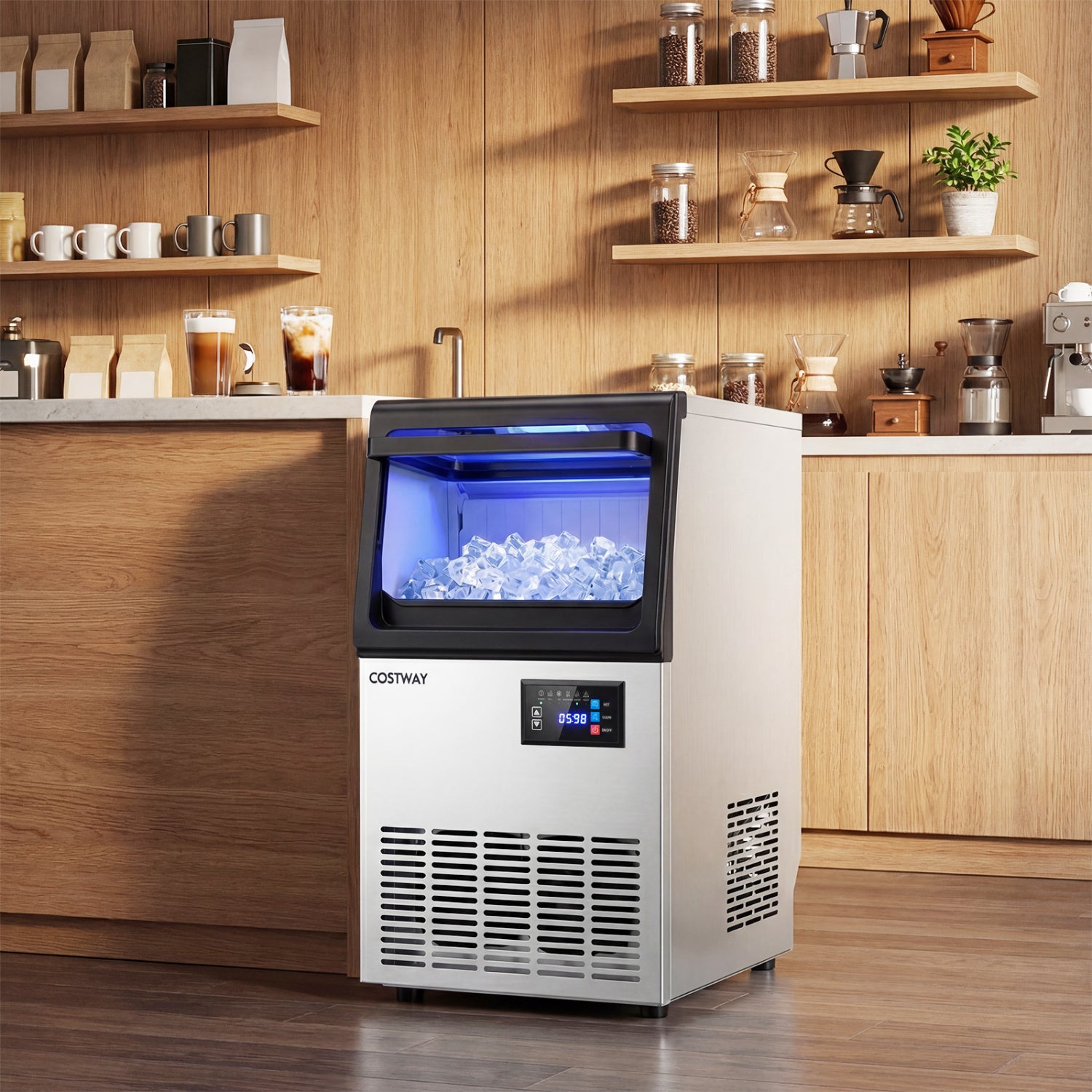 Stainless Steel Ice Maker, 80 Lbs Per Day, Hard Ice Machine, Clear Ice Makers at Gallery Canada