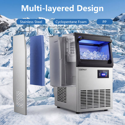 Stainless Steel Ice Maker, 80 Lbs Per Day, Hard Ice Machine, Clear Ice Makers at Gallery Canada