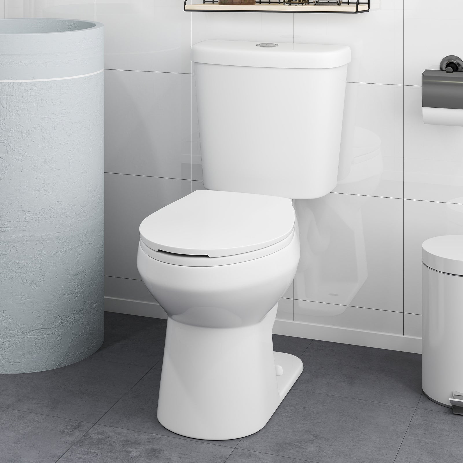 Standard Toilet with 17.5 Inch ADA Comfort Chair Height Seat, White Toilet at Gallery Canada
