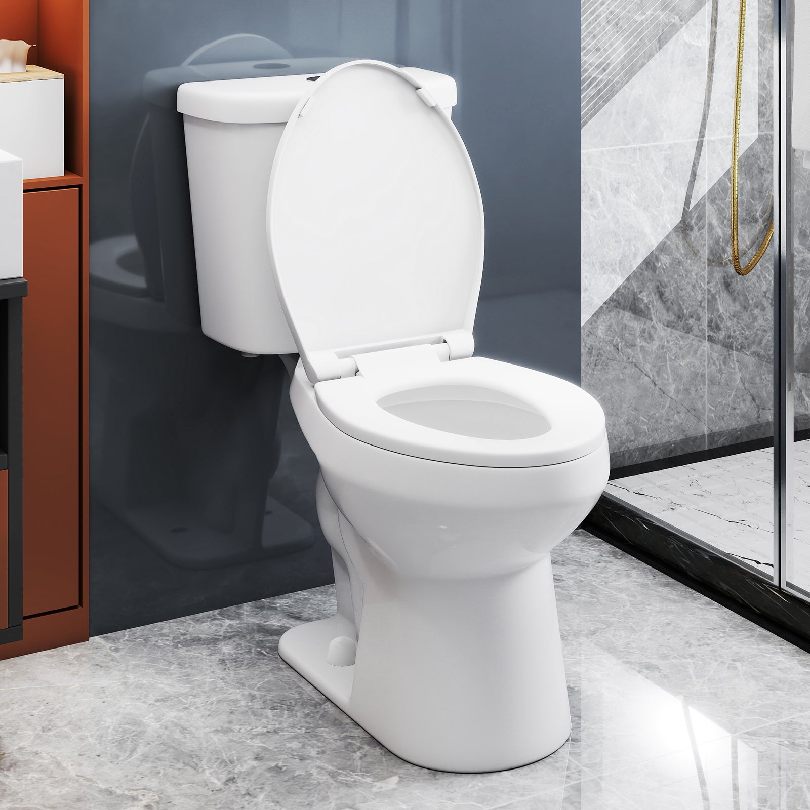 Standard Toilet with 17.5 Inch ADA Comfort Chair Height Seat, White Toilet at Gallery Canada