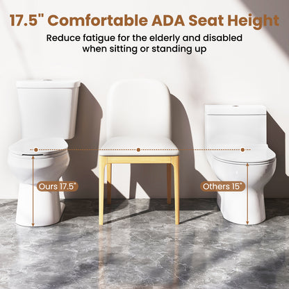 Standard Toilet with 17.5 Inch ADA Comfort Chair Height Seat, White Toilet at Gallery Canada
