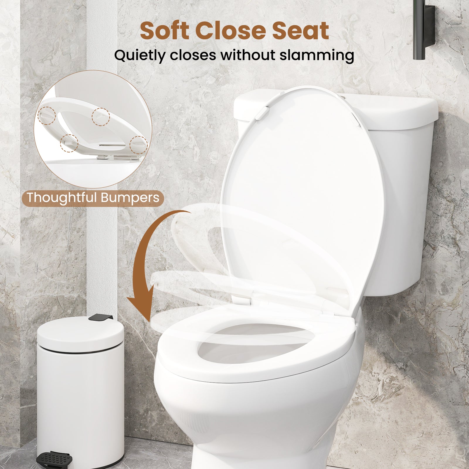 Standard Toilet with 17.5 Inch ADA Comfort Chair Height Seat, White Toilet at Gallery Canada
