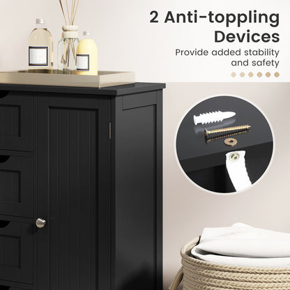 Standing Indoor Wooden Cabinet with 4 Drawers, Black Floor Cabinets at Gallery Canada