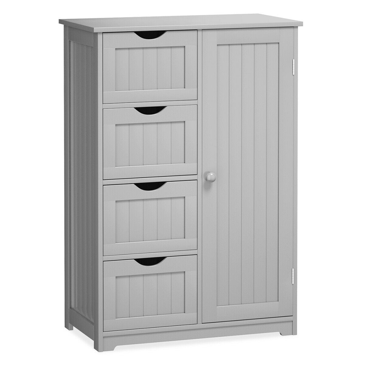 Standing Indoor Wooden Cabinet with 4 Drawers, Gray Floor Cabinets at Gallery Canada