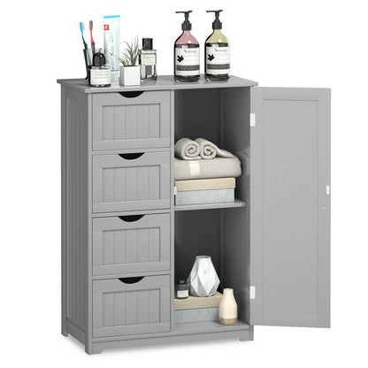 Standing Indoor Wooden Cabinet with 4 Drawers, Gray Floor Cabinets at Gallery Canada