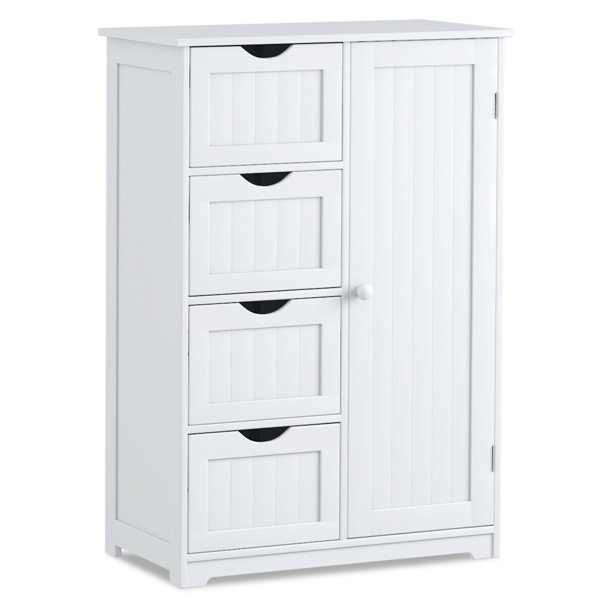 Standing Indoor Wooden Cabinet with 4 Drawers, White Floor Cabinets White at Gallery Canada