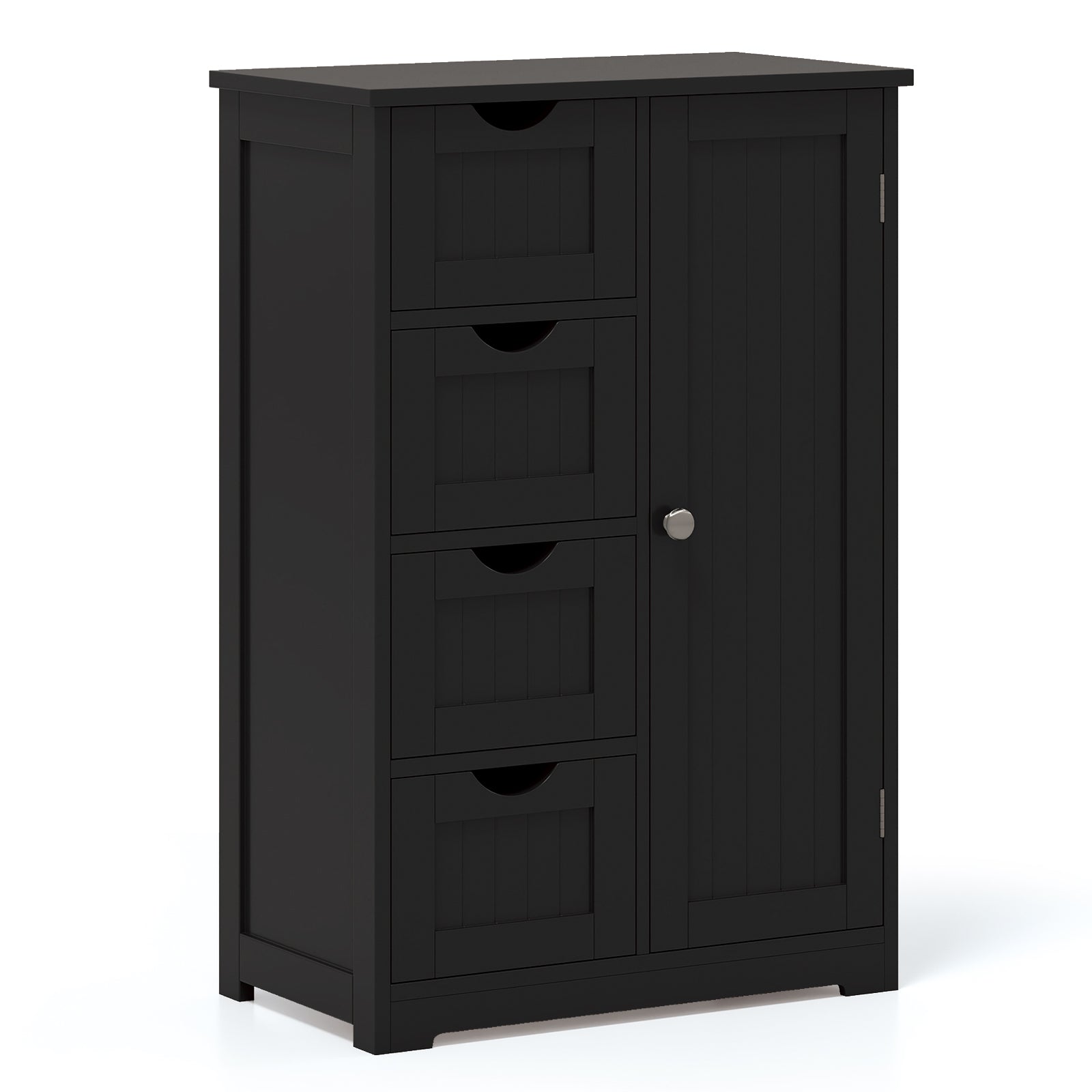 Standing Wooden Cabinet, 4 Drawers, Black Floor Cabinets Black at Gallery Canada