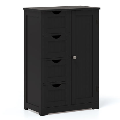 Standing Wooden Cabinet, 4 Drawers, Black Floor Cabinets Black at Gallery Canada