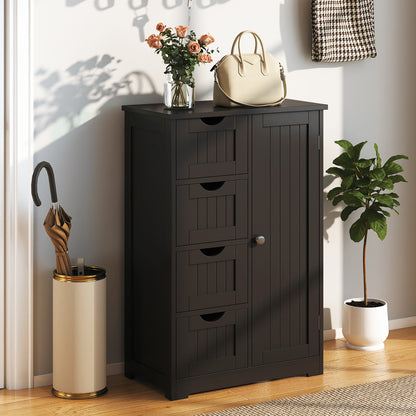 Standing Wooden Cabinet, 4 Drawers, Black Floor Cabinets at Gallery Canada