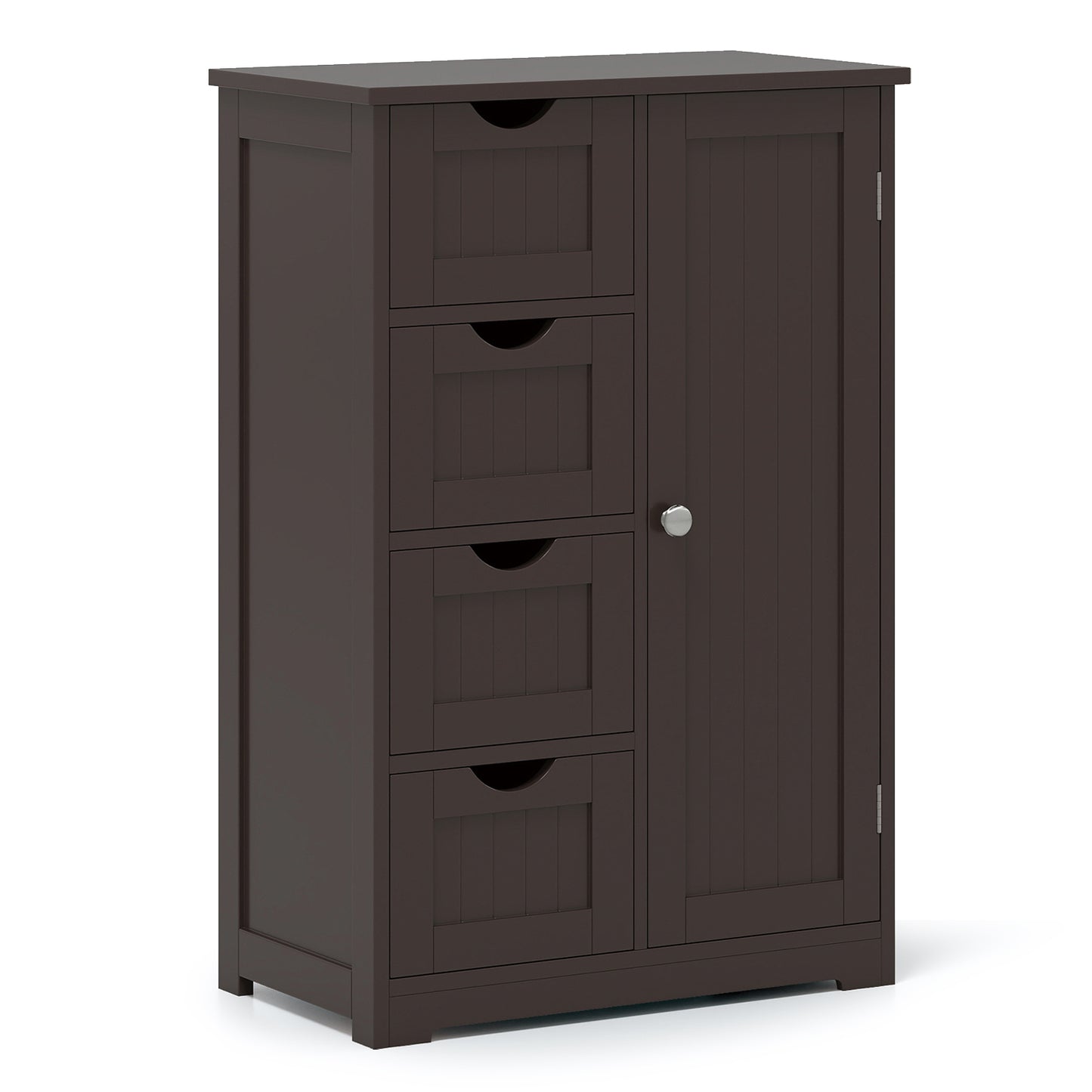 Standing Wooden Cabinet, 4 Drawers, Brown Floor Cabinets Brown at Gallery Canada