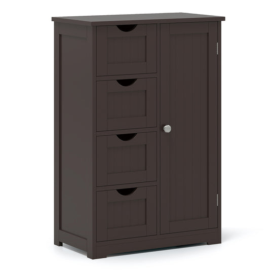 Standing Wooden Cabinet, 4 Drawers, Brown Floor Cabinets Brown at Gallery Canada