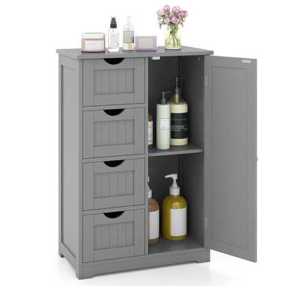 Wooden Cabinet With 4 Drawers, Gray Floor Cabinets at Gallery Canada