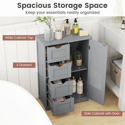 Wooden Cabinet With 4 Drawers, Gray Floor Cabinets at Gallery Canada