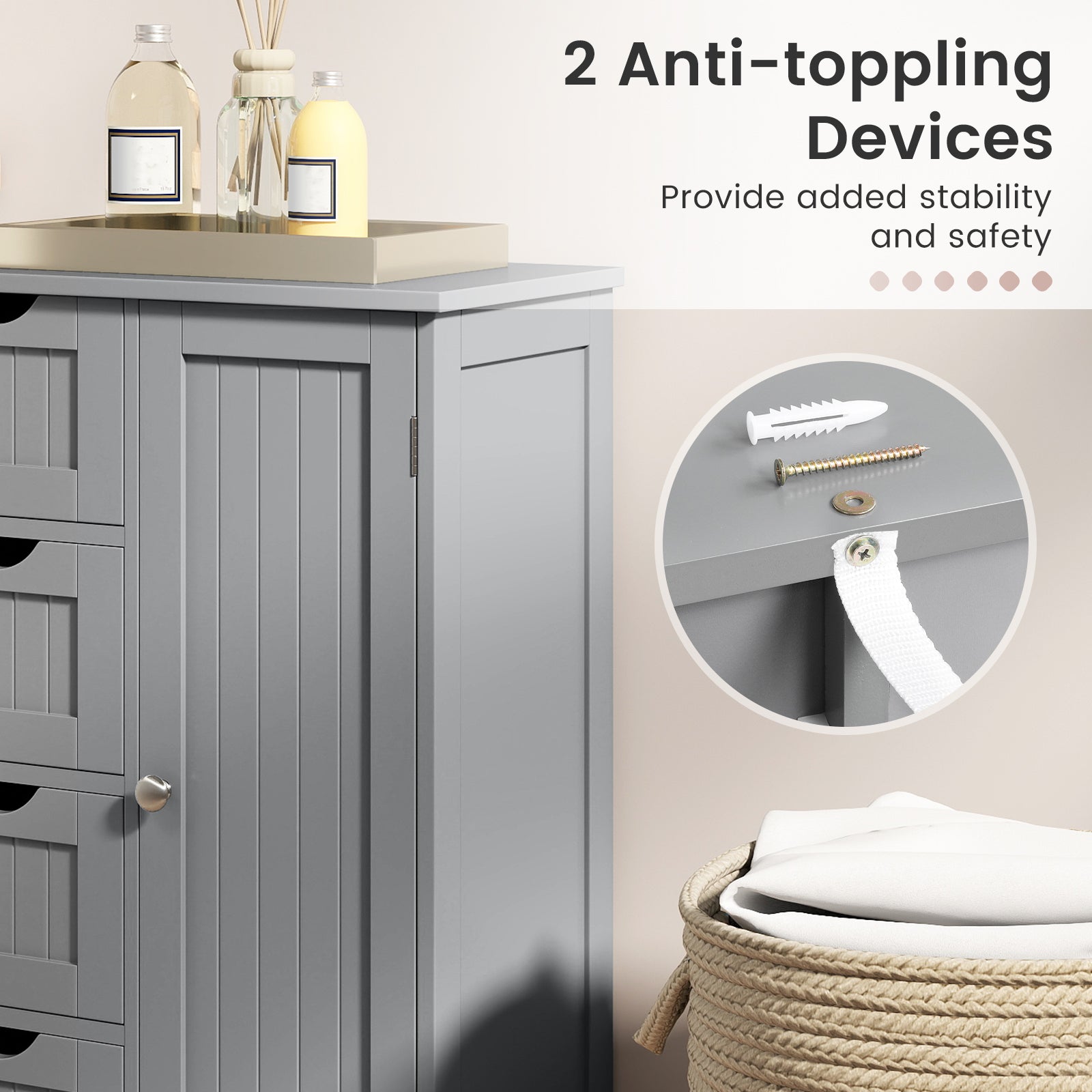 Wooden Cabinet With 4 Drawers, Gray Floor Cabinets at Gallery Canada