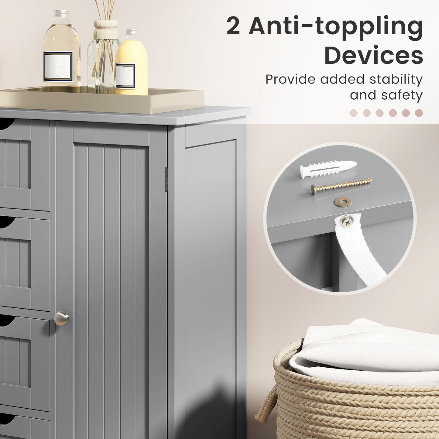 Wooden Cabinet With 4 Drawers, Gray Floor Cabinets at Gallery Canada