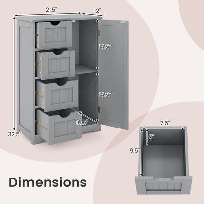Wooden Cabinet With 4 Drawers, Gray Floor Cabinets at Gallery Canada