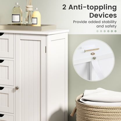 Standing Indoor Wooden Cabinet with 4 Drawers, White Floor Cabinets at Gallery Canada