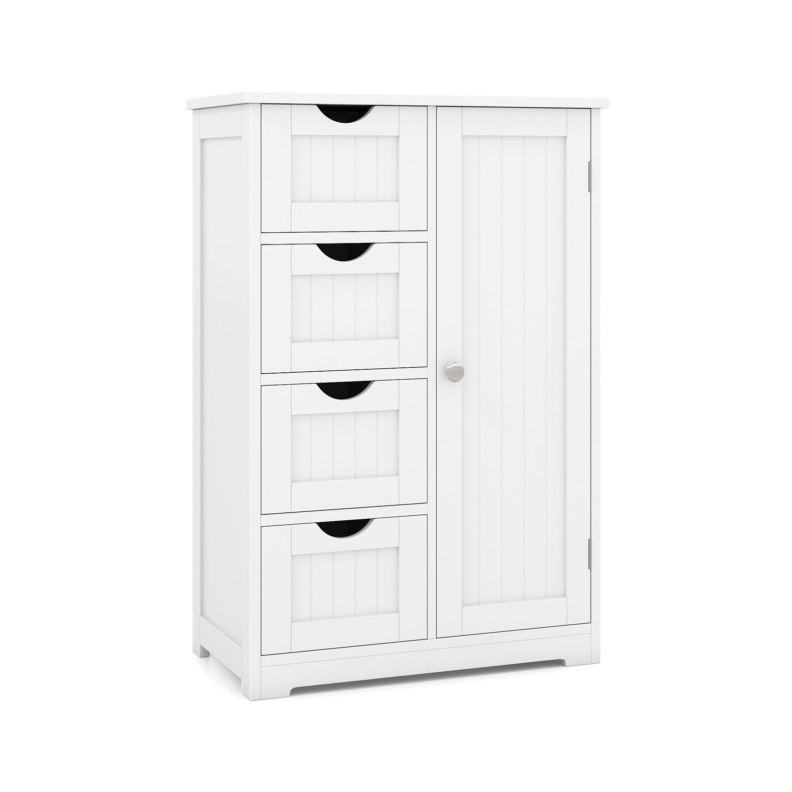Standing Indoor Wooden Cabinet with 4 Drawers, White Floor Cabinets at Gallery Canada