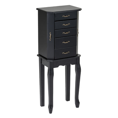 Standing Jewelry Box with 4 Drawers and 2 Side Doors, Black Jewelry Armoires at Gallery Canada