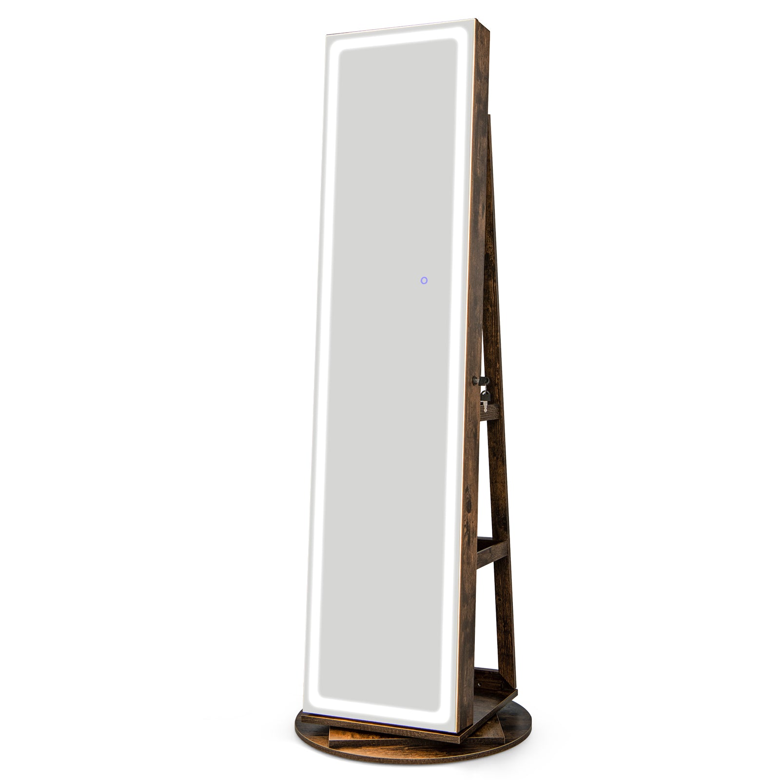 Standing Jewelry Cabinet with Adjustable LED Lights, Coffee Jewelry Armoires at Gallery Canada