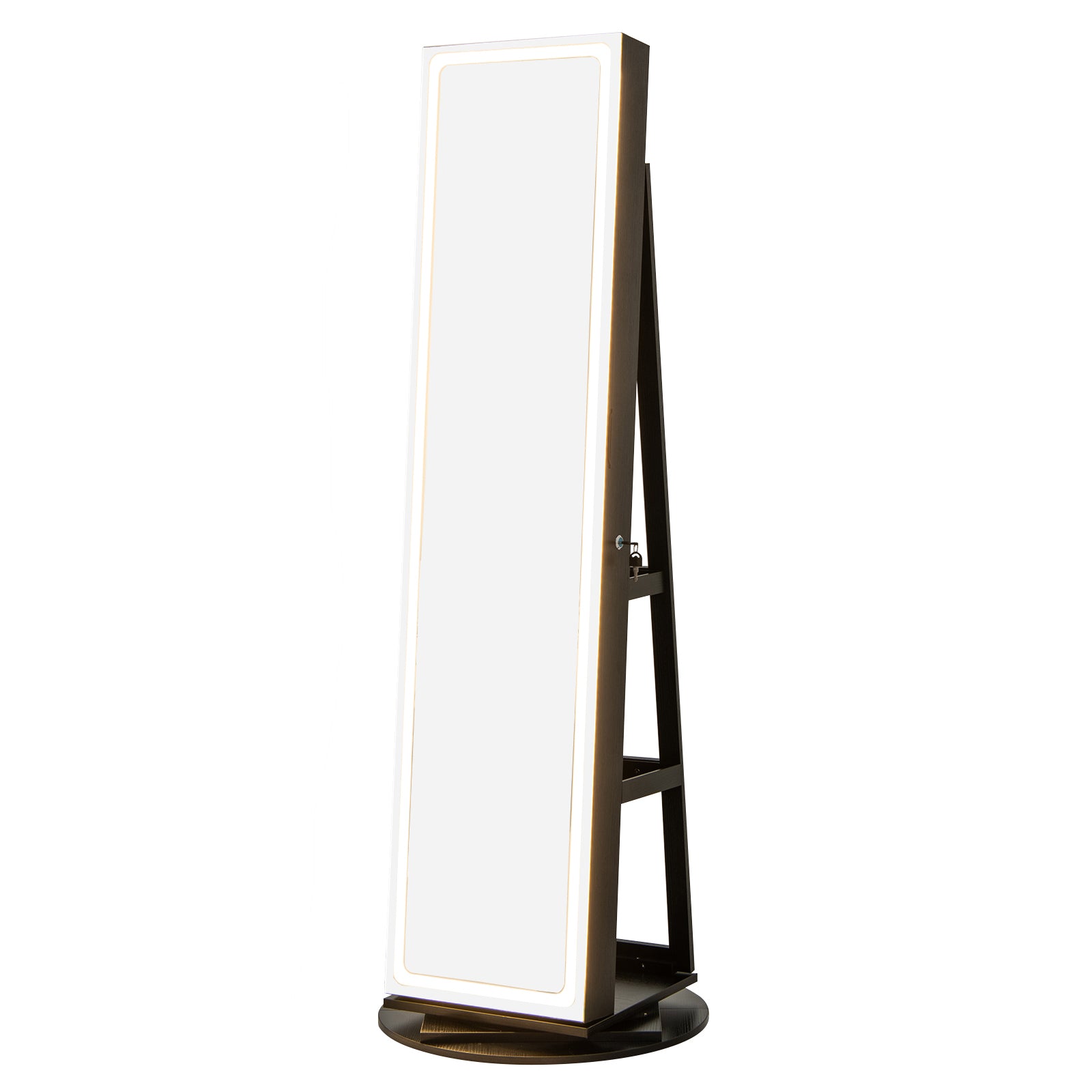 Standing Jewelry Cabinet with Adjustable LED Lights, Black Jewelry Armoires at Gallery Canada