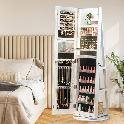 Standing Jewelry Cabinet With Adjustable LED Lights, White Jewelry Armoires at Gallery Canada