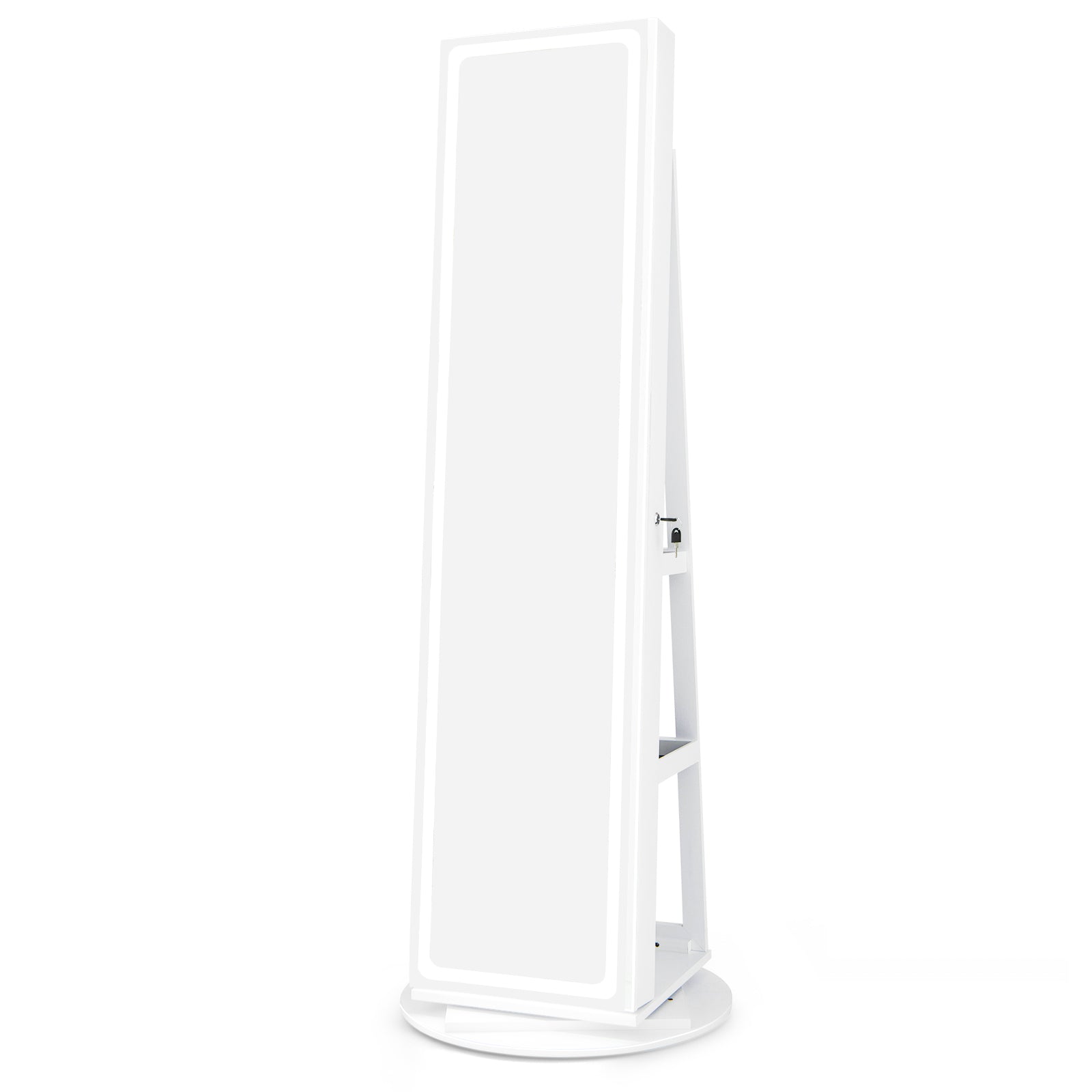 Standing Jewelry Cabinet With Adjustable LED Lights, White Jewelry Armoires at Gallery Canada