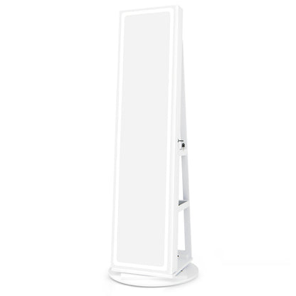 Standing Jewelry Cabinet With Adjustable LED Lights, White Jewelry Armoires at Gallery Canada
