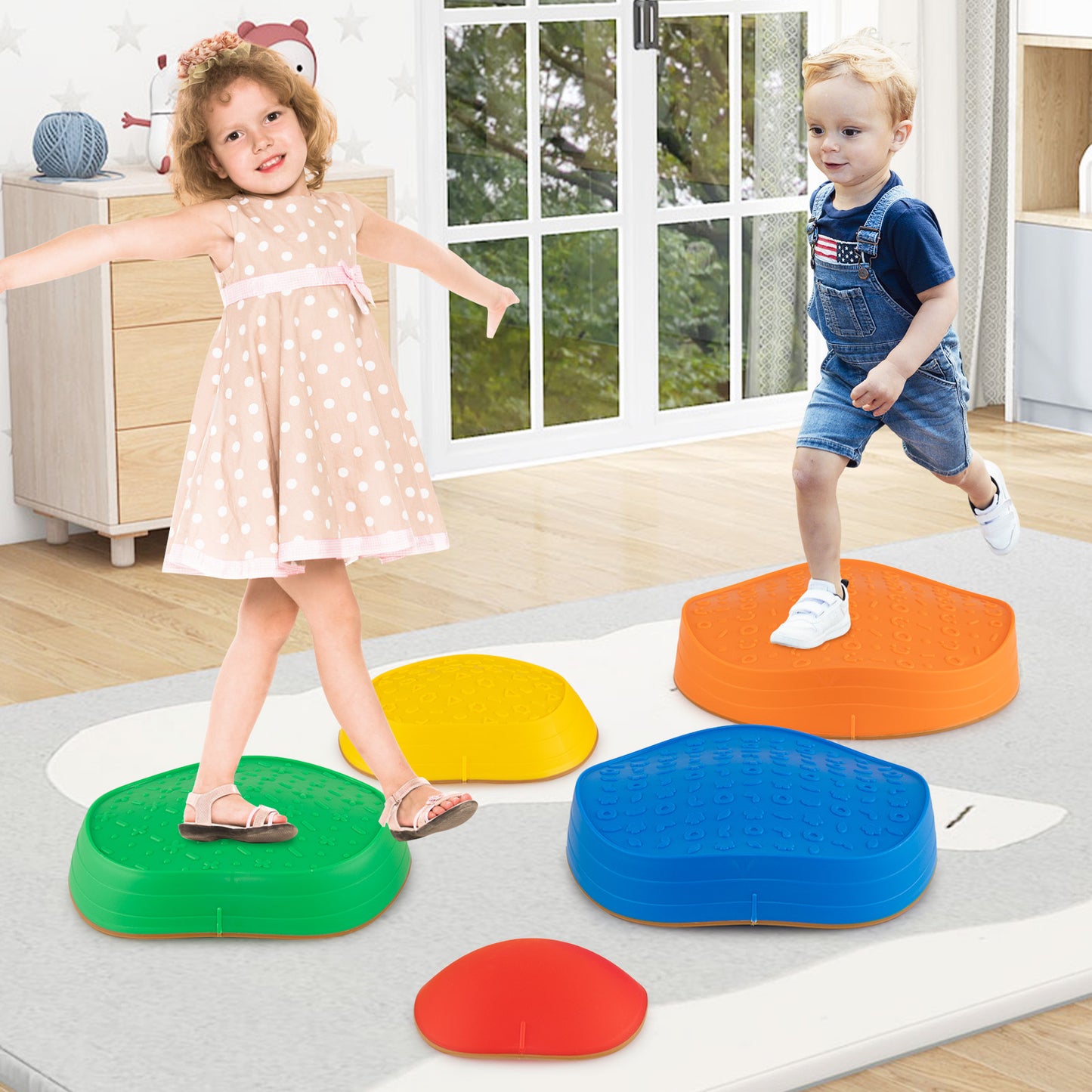 Kids Non-Slip Balance Stepping Stones, 5 PCS, Multicolor Toy Sports at Gallery Canada