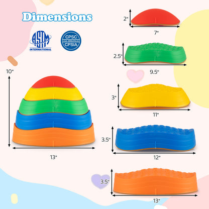 Kids Non-Slip Balance Stepping Stones, 5 PCS, Multicolor Toy Sports at Gallery Canada