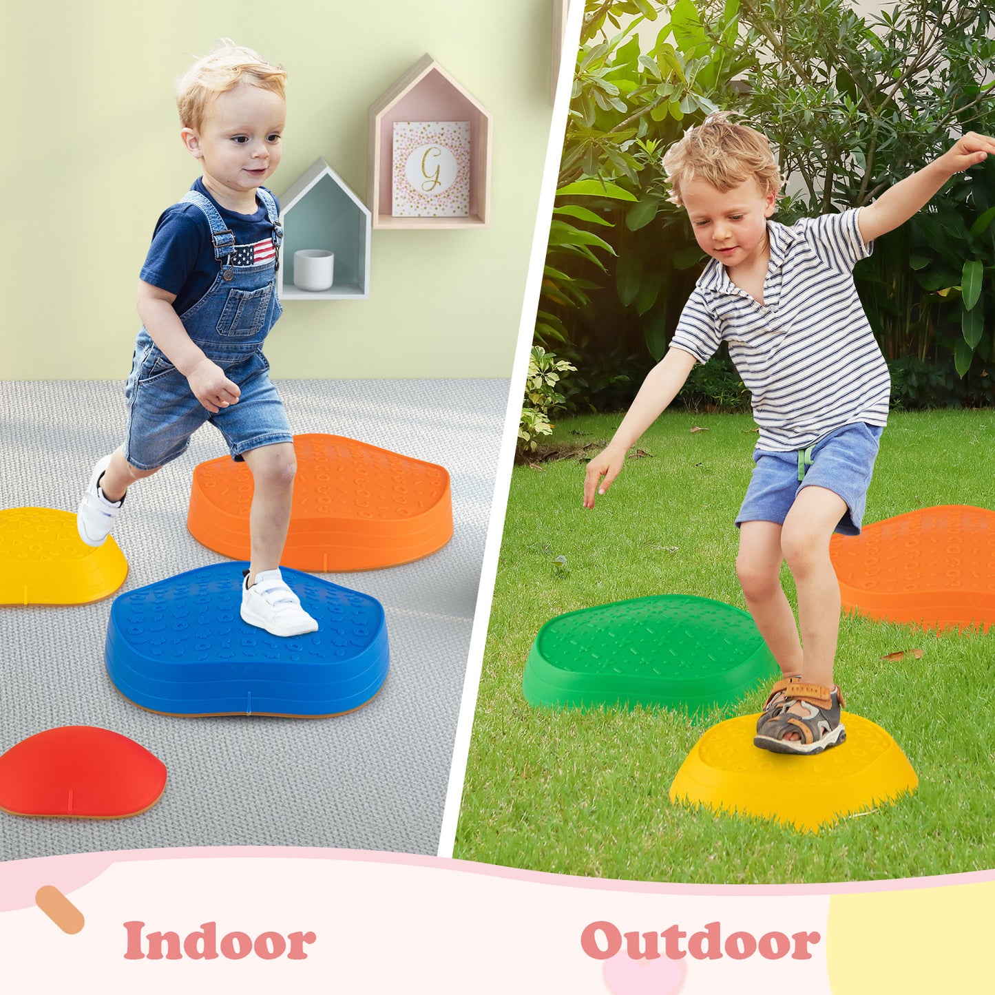 Kids Non-Slip Balance Stepping Stones, 5 PCS, Multicolor Toy Sports at Gallery Canada