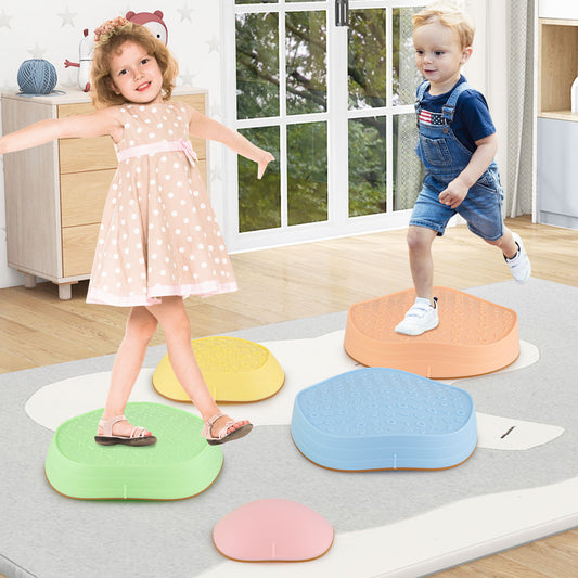 Kids Stepping Stones, 5 PCS Non-Slip Balance Stones, Macaron