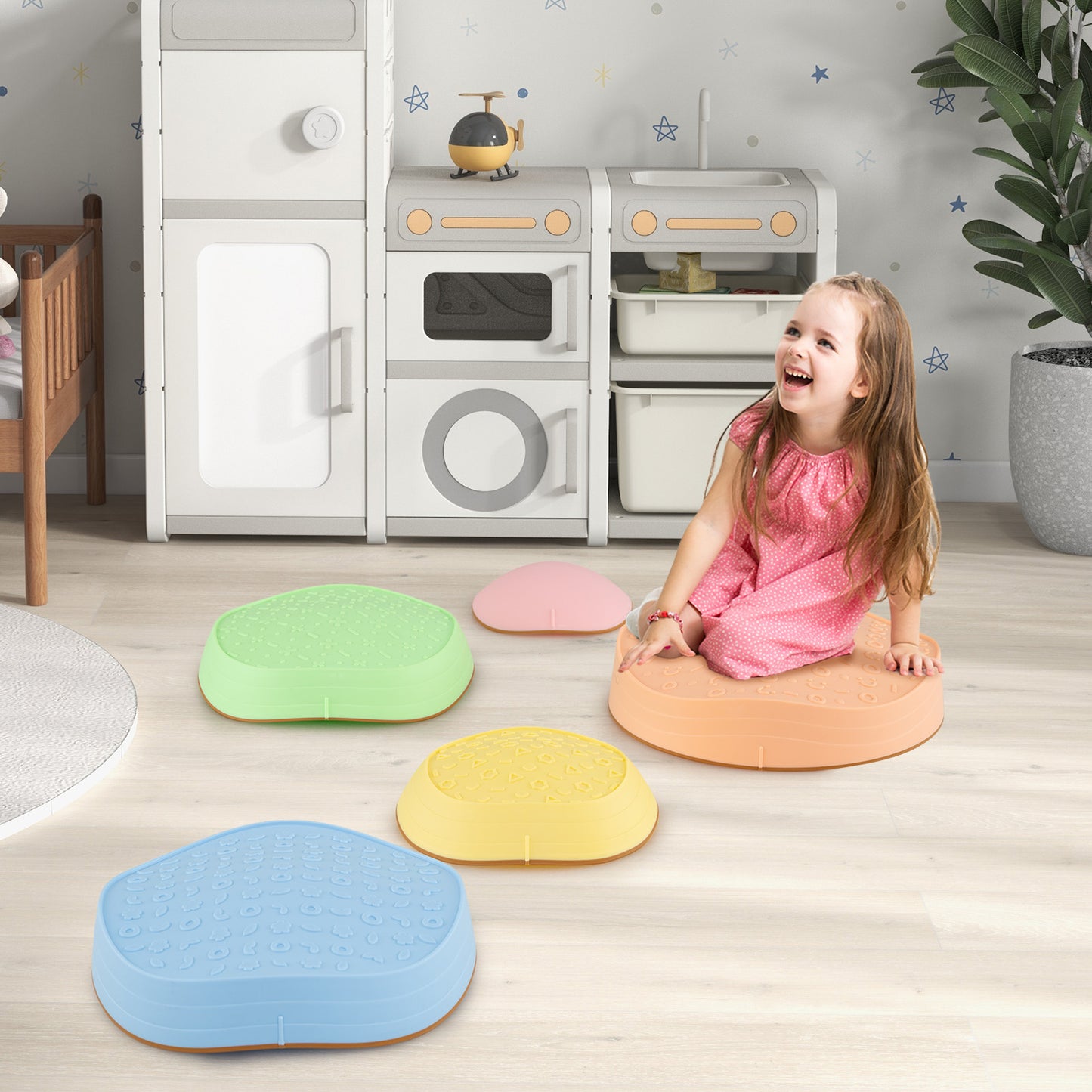 Kids Stepping Stones, 5 PCS Non-Slip Balance Stones, Macaron Toy Sports at Gallery Canada