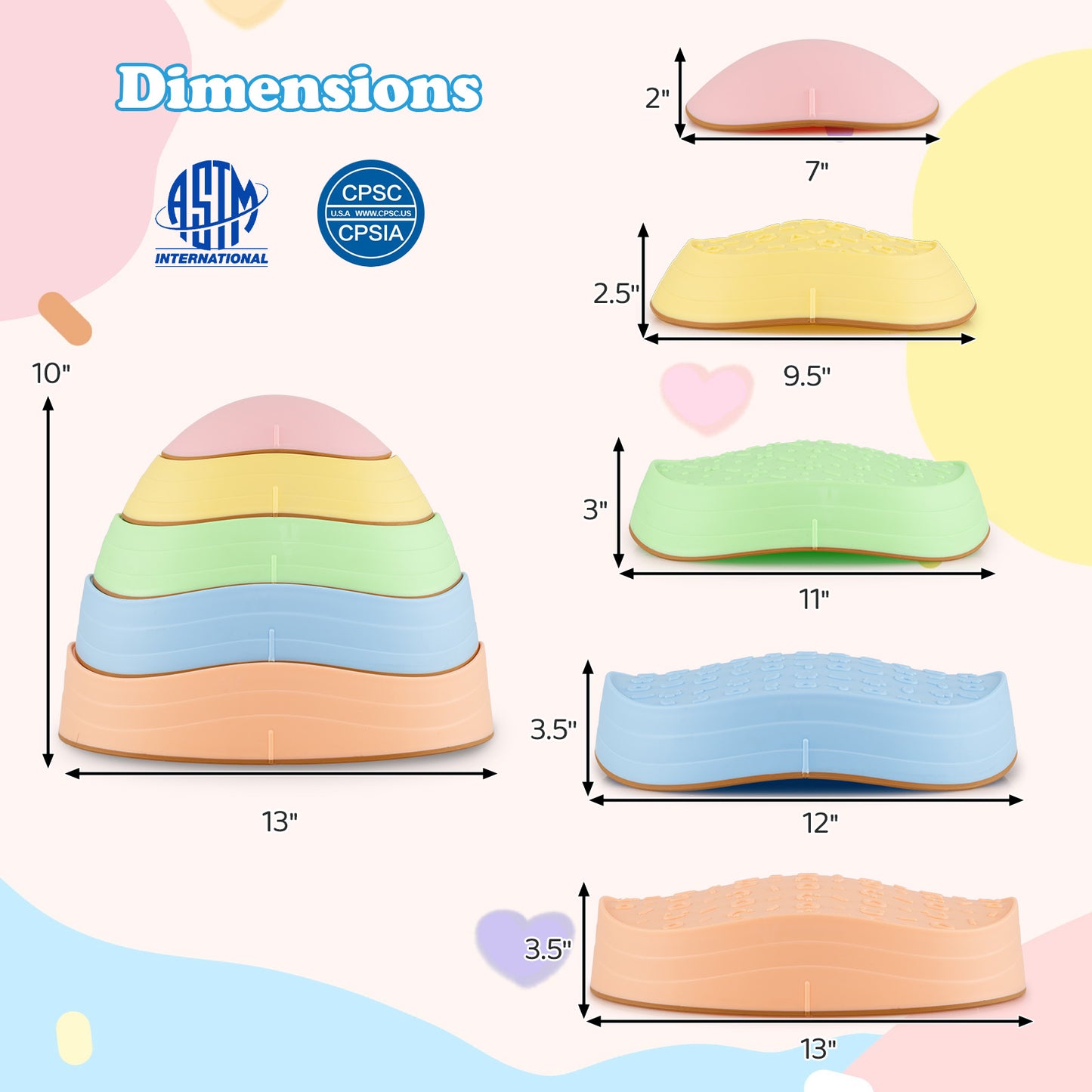 Kids Stepping Stones, 5 PCS Non-Slip Balance Stones, Macaron Toy Sports at Gallery Canada