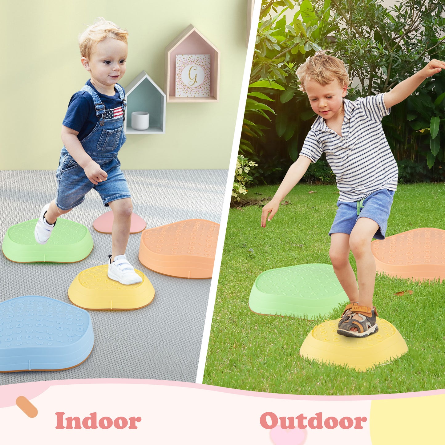 Kids Stepping Stones, 5 PCS Non-Slip Balance Stones, Macaron Toy Sports at Gallery Canada