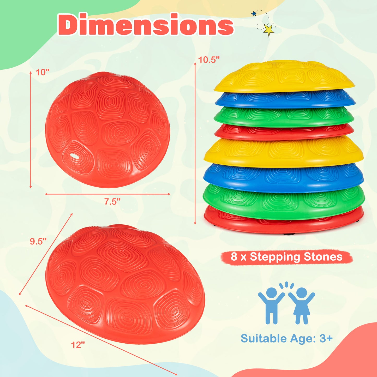 Stepping Stones for Kids 8 PCS Non-Slip Toddler Stepping Stones Balance Sensory Toys, Multicolor Lawn Games at Gallery Canada