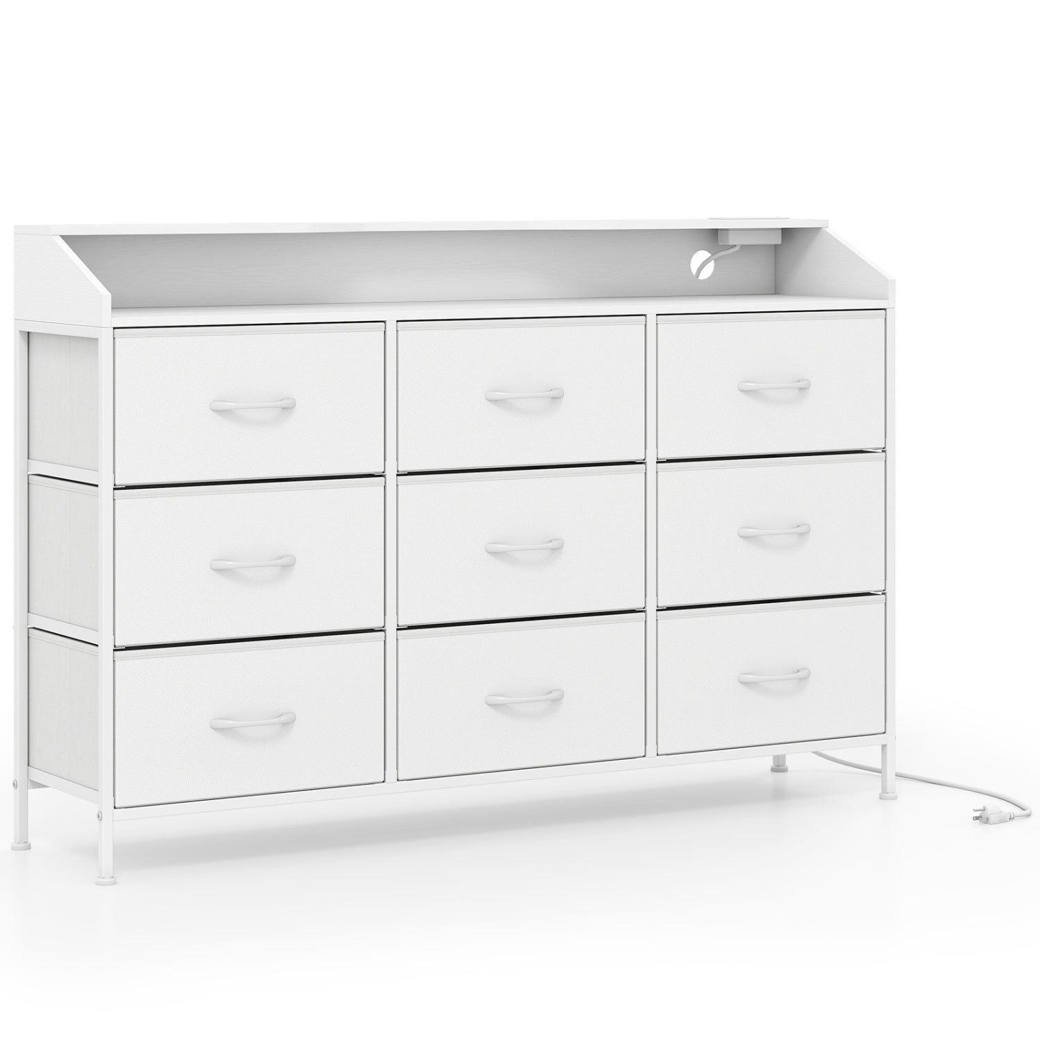 Storage Organizer with LED Lights, 9 Fabric Drawers, White Dressers & Chests at Gallery Canada