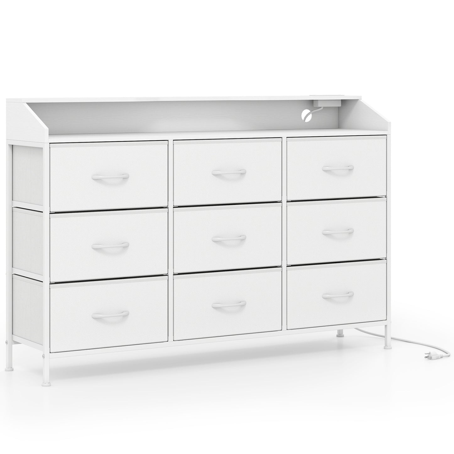 Storage Organizer with LED Lights, 9 Fabric Drawers, White Dressers & Chests at Gallery Canada