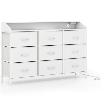 Storage Organizer with LED Lights, 9 Fabric Drawers, White Dressers & Chests at Gallery Canada