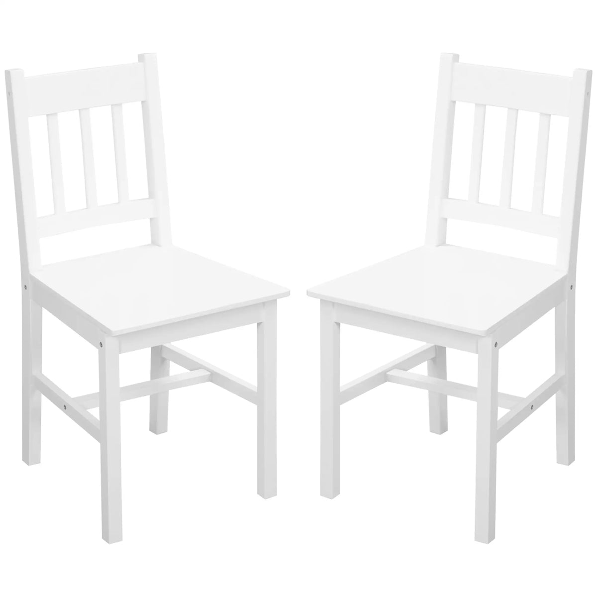 Dining Chairs Set of 2, Kitchen Chair, Pine Wood, White Bar Stools White at Gallery Canada