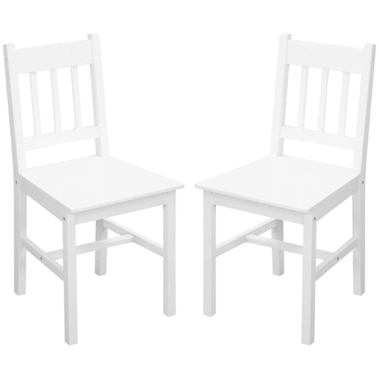 Dining Chairs Set of 2, Kitchen Chair, Pine Wood, White Bar Stools White at Gallery Canada