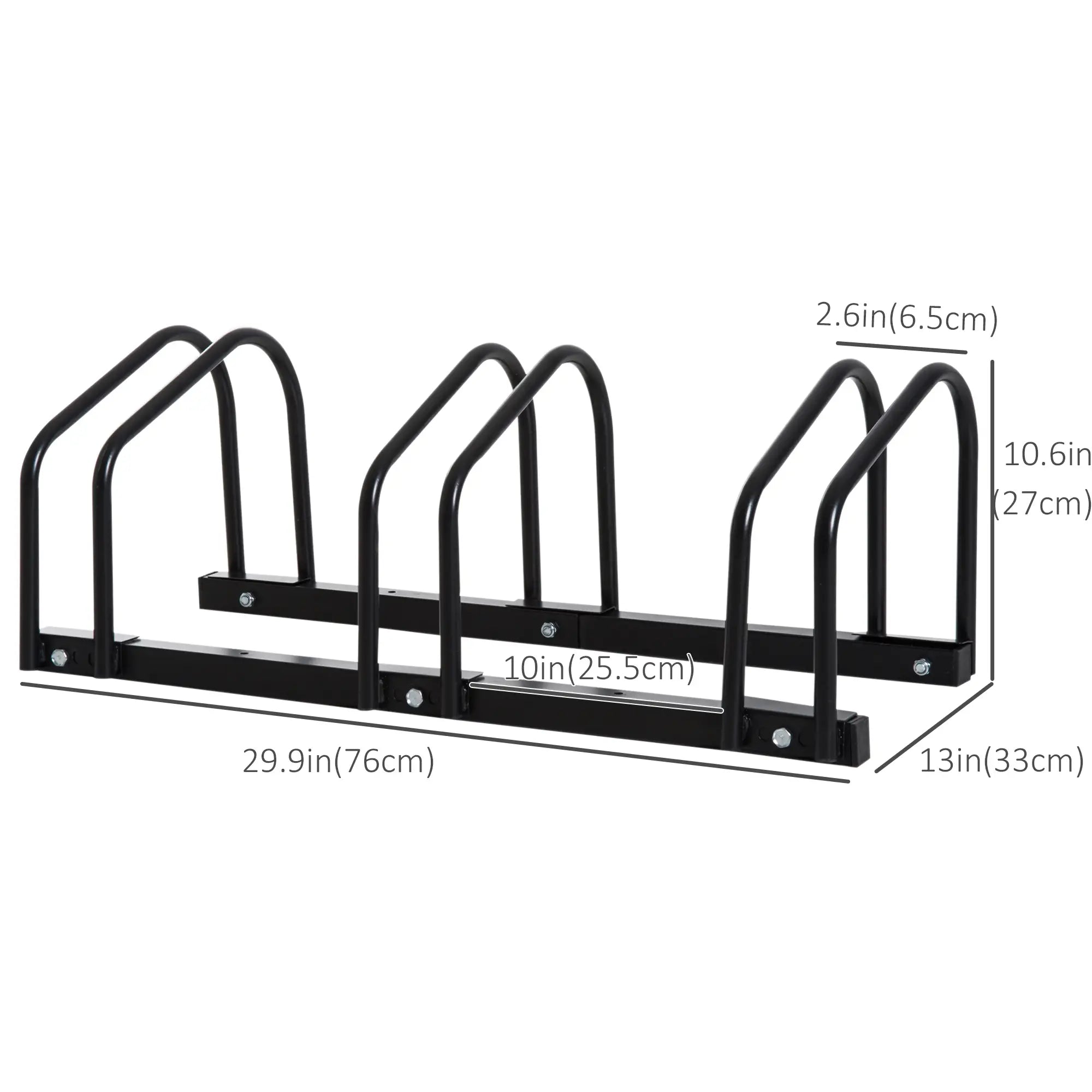 3-Bike Floor Parking Rack, Cycling Storage Stand, Black Bike Parking Stands at Gallery Canada