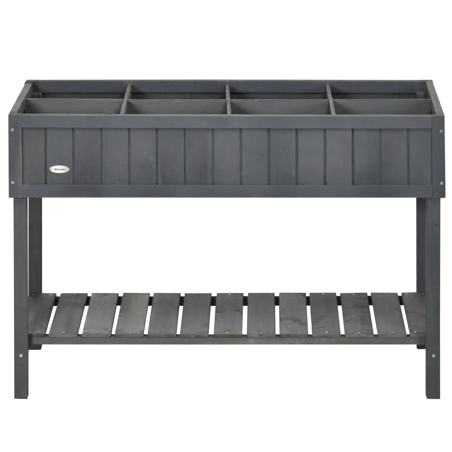 43.25" x 18" x 30" Raised Garden Bed, Wooden Plant Stand, Dark Grey Elevated Garden Beds at Gallery Canada