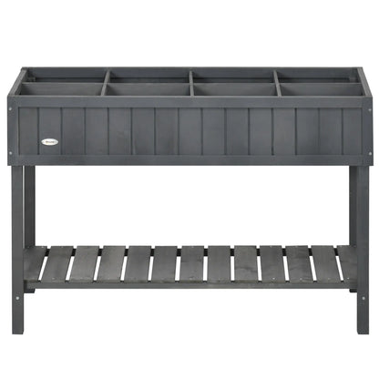 43.25" x 18" x 30" Raised Garden Bed, Wooden Plant Stand, Dark Grey Elevated Garden Beds at Gallery Canada