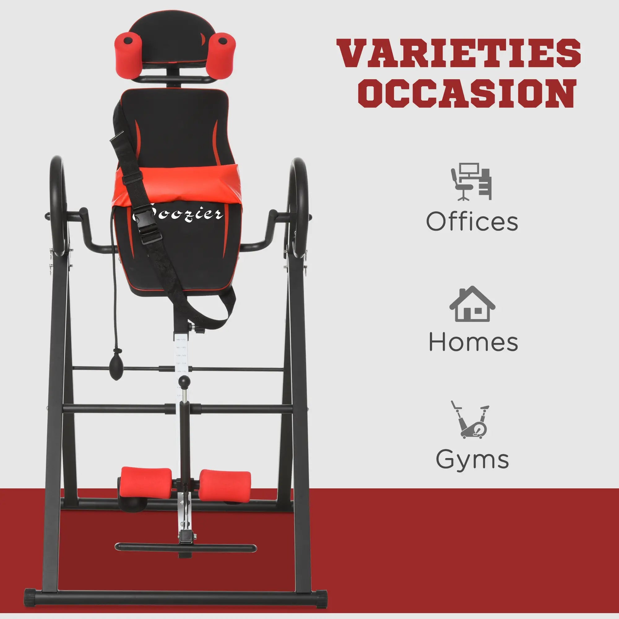 Adjustable Folding Inversion Table, 20°/40°/60°, Safety Belt, Waist Pad Strength Training Equipment at Gallery Canada