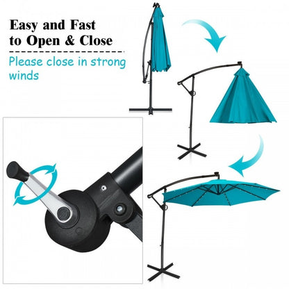 Summer Patio Luxury Bundle: 5-Pc Rattan Furniture Set 8-in-1 Water Slide & 10ft LED Offset Umbrella Outdoor & Patio Furniture at Gallery Canada
