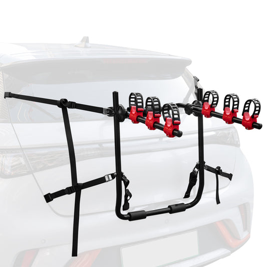 Superbuy Trunk Mount 3-Bike Rack with Anti-Sway Straps & Soft Padding for SUV Garages Black & Red at Gallery Canada